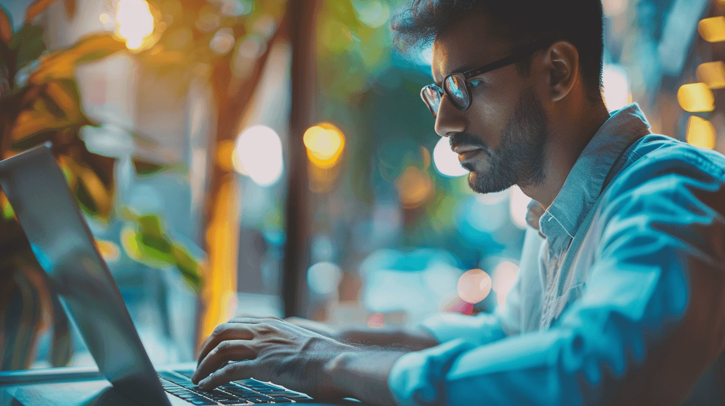 man with laptop